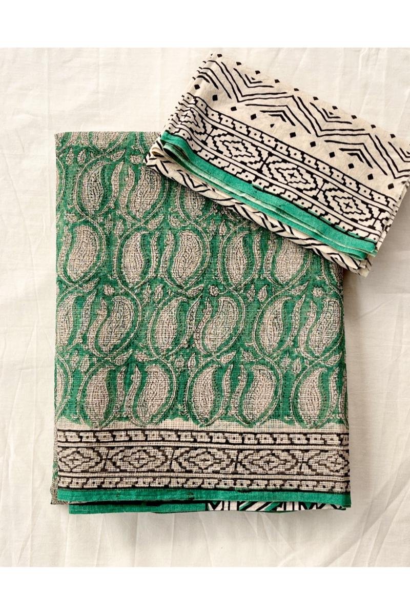 Bagru Hand Block Printed Kota Cotton Sarees