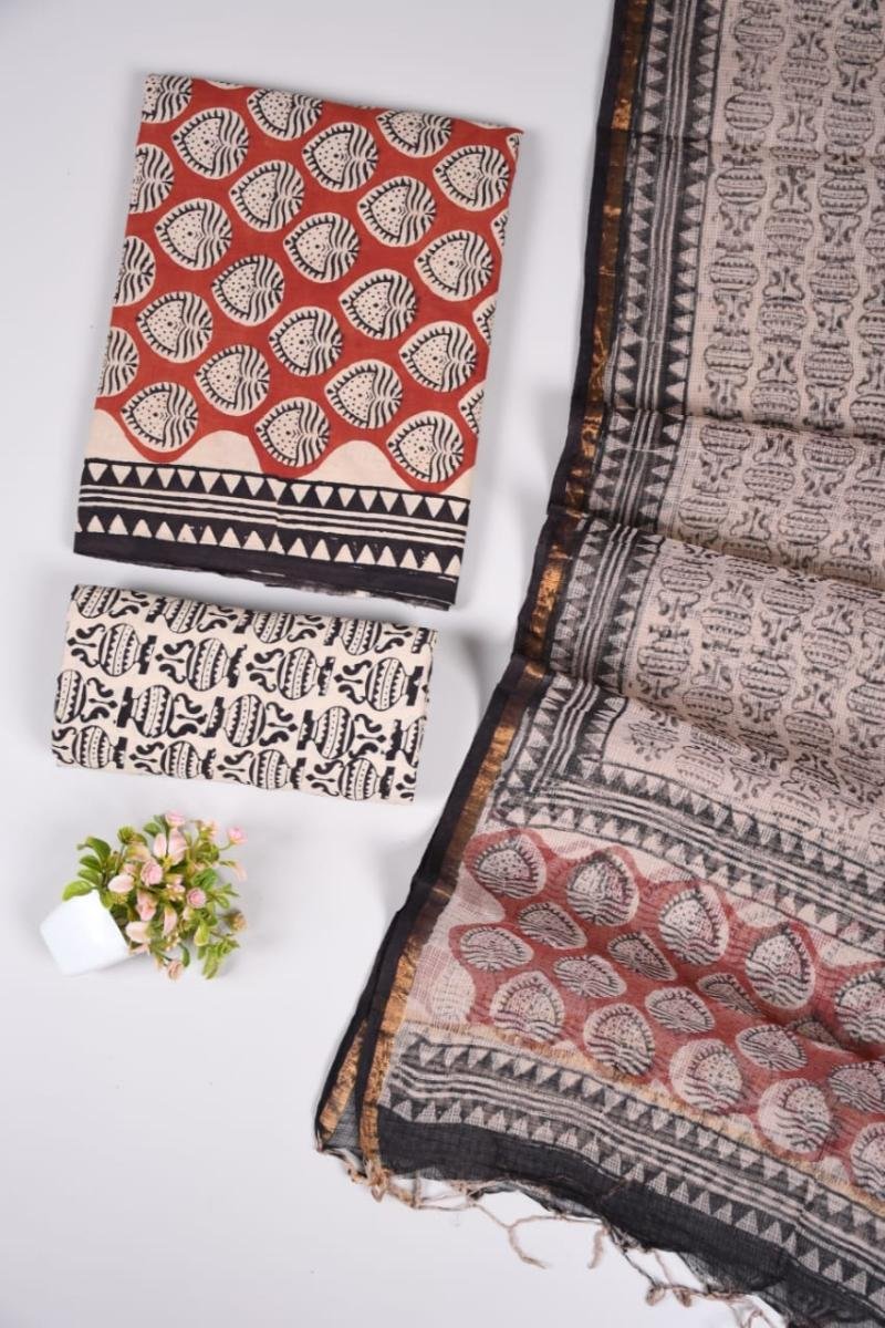 Authentic Raj Hand-block printed kota cotton suits - traditional patterns wholesale