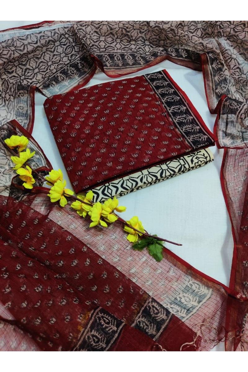Traditional Bagru Print Kota Suits